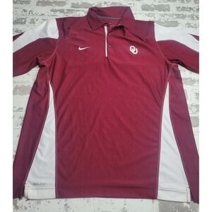 Nike Dri-Fit Oklahoma University‎ Sooners Short Sleeve Maroon Men's Polo Large